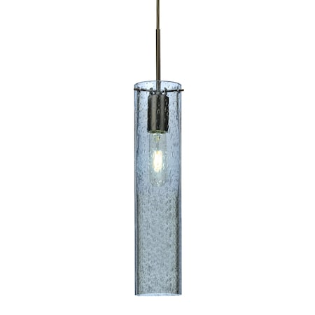Besa Lighting Juni 16 Cord Pendant, Blue Bubble, Bronze, 1x60W Incandescent 1JT-JUNI16BL-BR